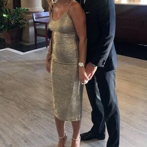 Alice + Olivia Shimmering Gold Dress